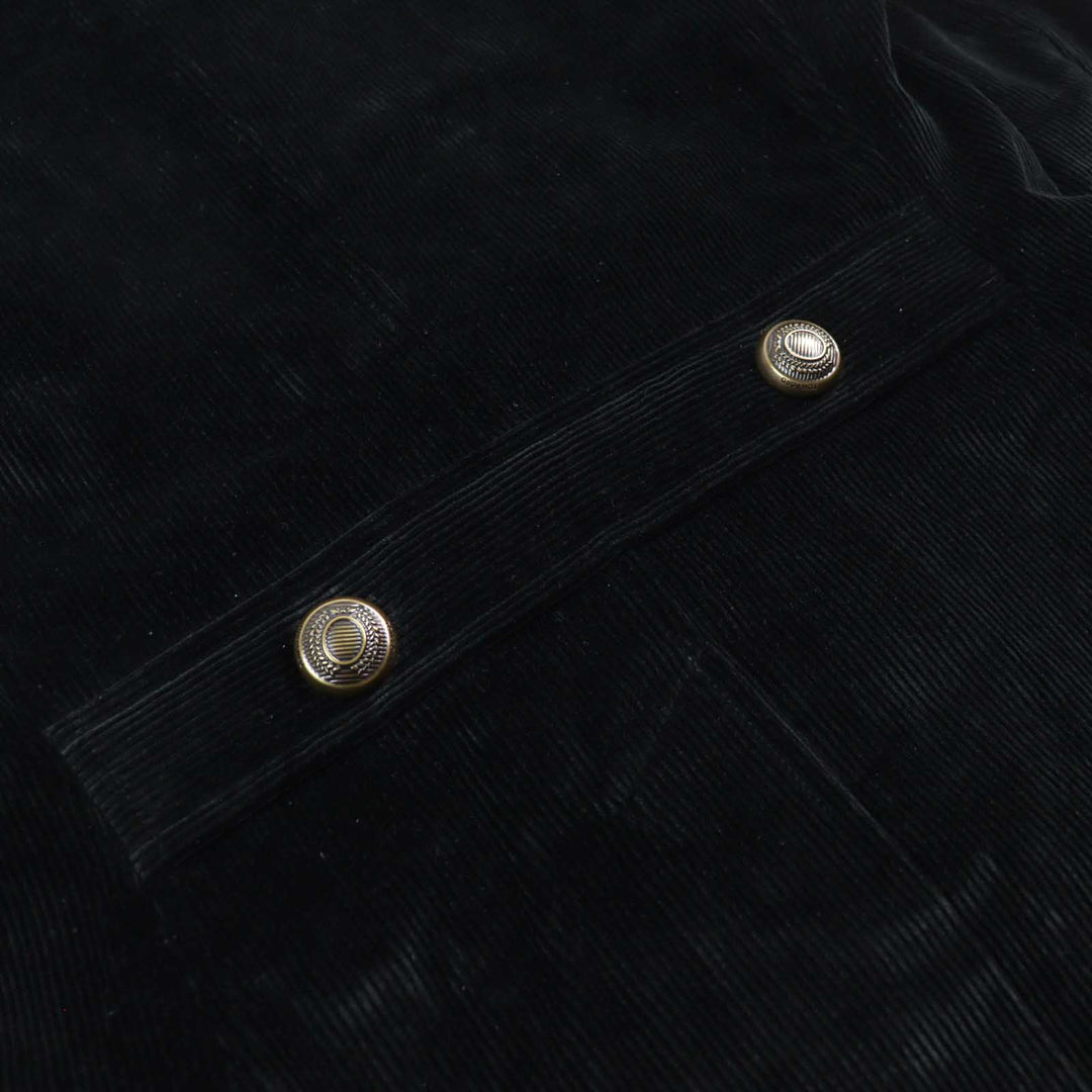 Excellent TOM FORD pea coat Emblem gold button Double-breasted black cotton mens 46 TFO719