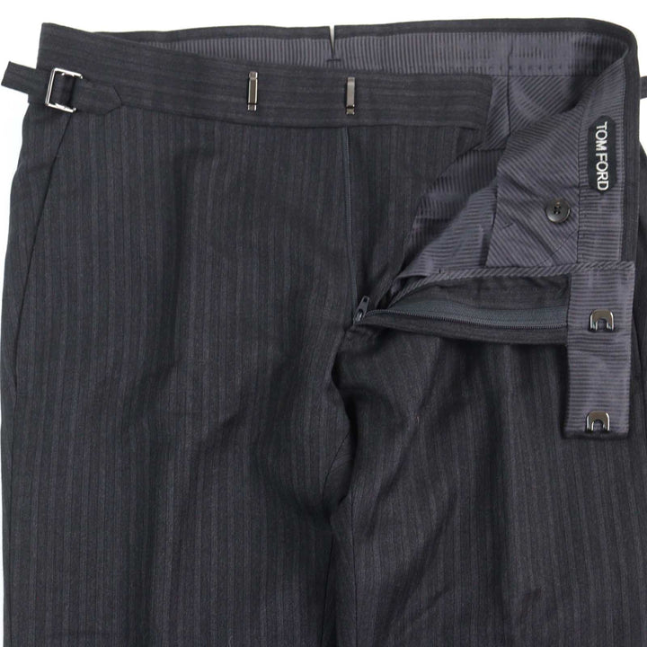 Excellent TOM FORD suit WINDSOR full sleeves, Grey Stripe Pattern wool mens 44 24DL4W