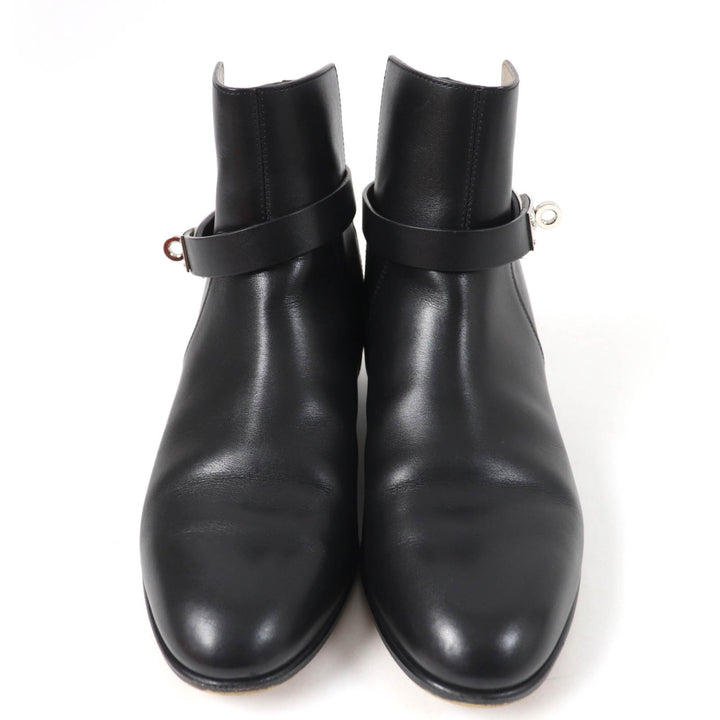 Great HERMES short boots Neo kelly buckle black leather Women 36.5
