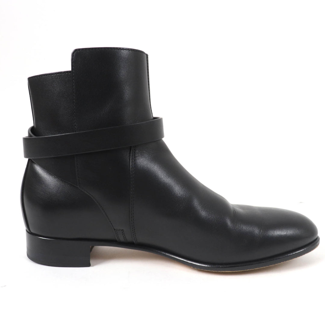 Great HERMES short boots Neo kelly buckle black leather Women 36.5