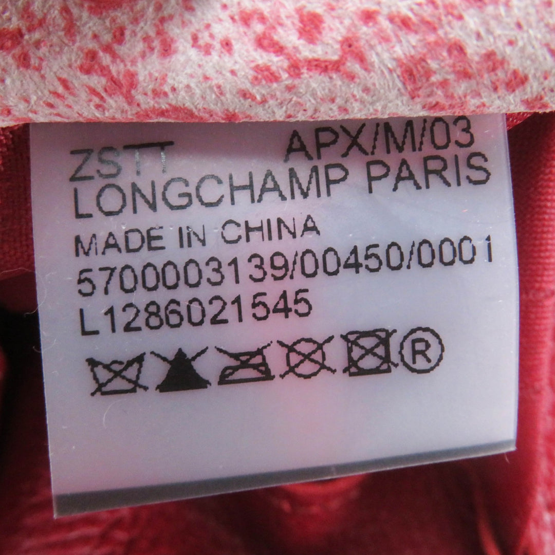 Excellent Longchamp Shoulder Bag Le flowne Logo engraved 2WAY handbag/ Red leather Women