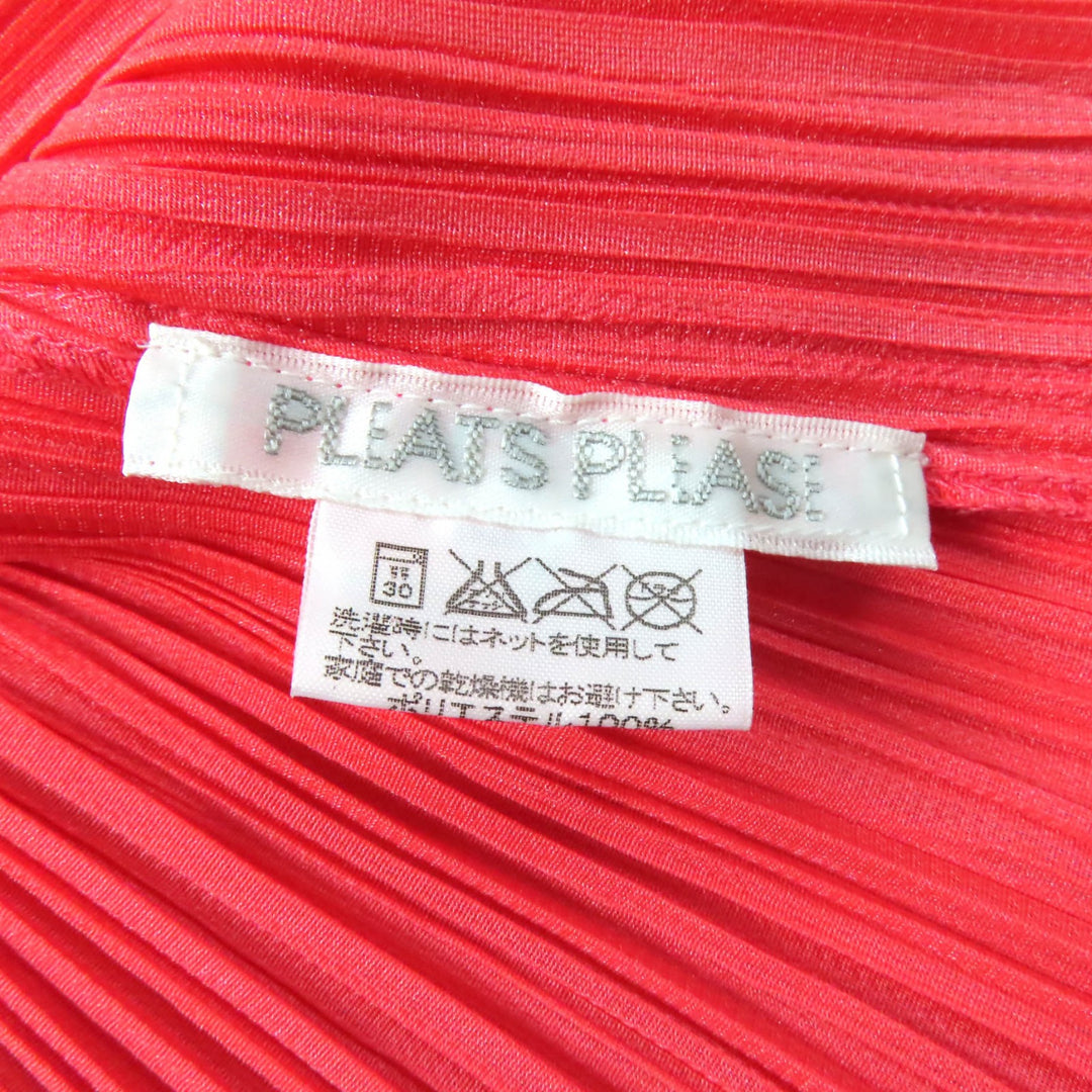 Excellent PLEATS PLEASE cardigan Pleated shirt Coral pink Women 3 PP33-JD150
