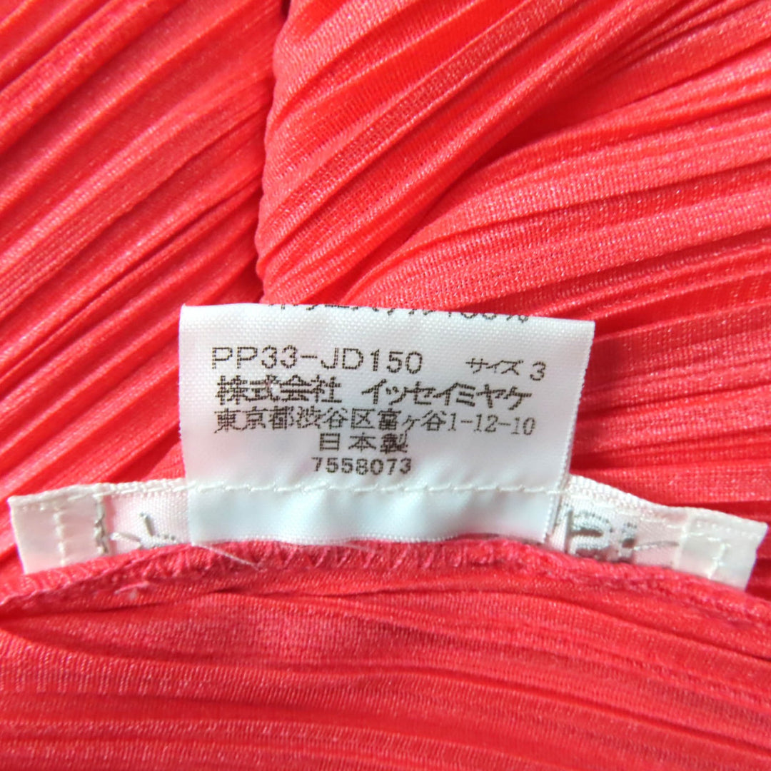 Excellent PLEATS PLEASE cardigan Pleated shirt Coral pink Women 3 PP33-JD150