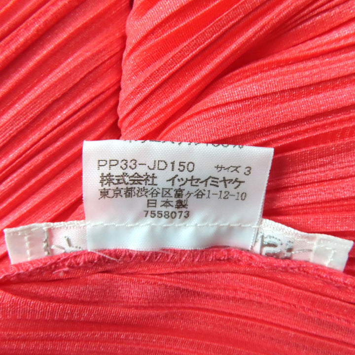 Excellent PLEATS PLEASE cardigan Pleated shirt Coral pink Women 3 PP33-JD150