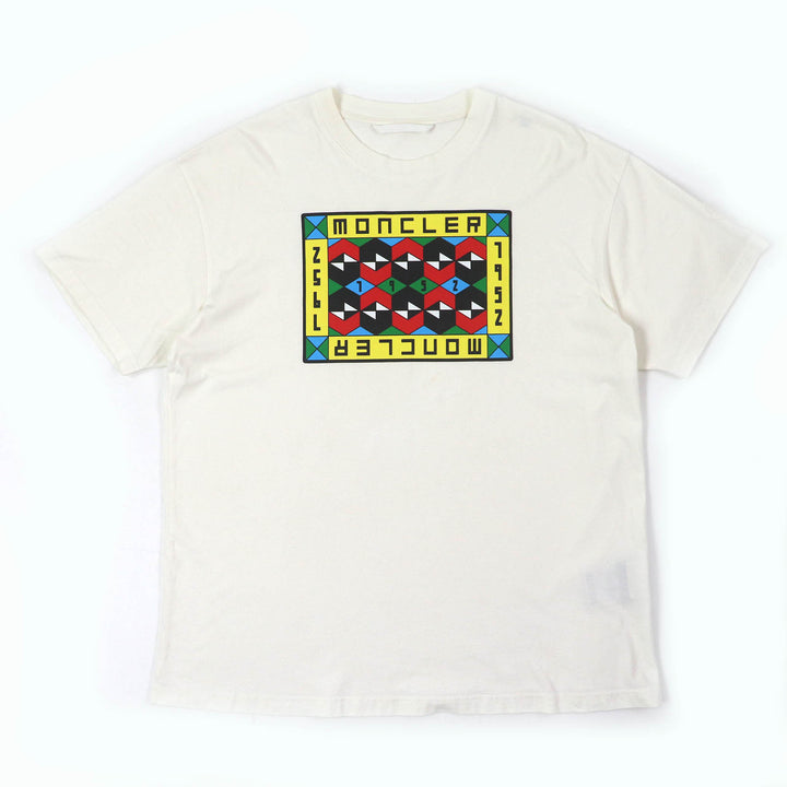 Great MONCLER GENIUS 2 Short sleeve T-shirt Graphic Grid Print cotton mens XL