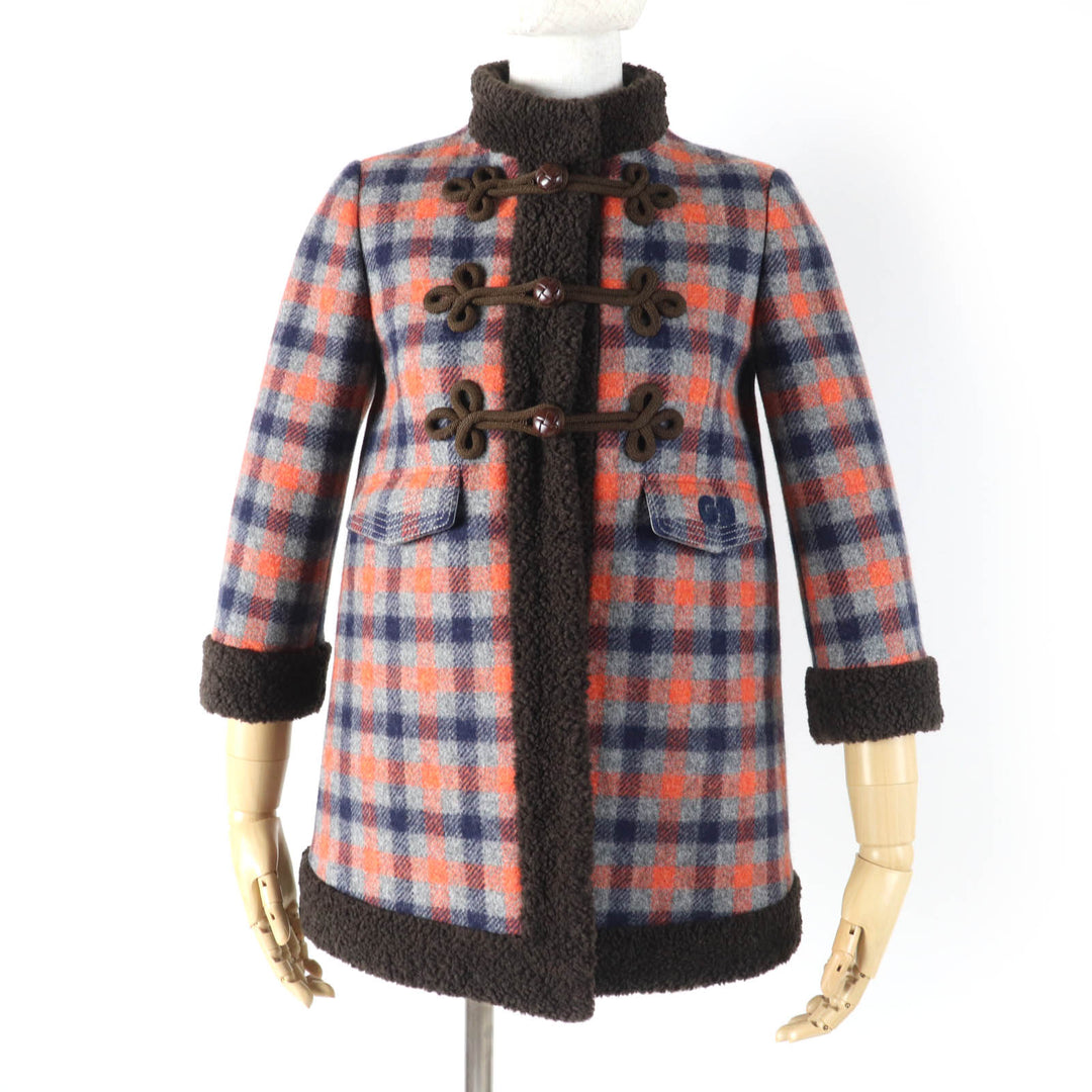 Excellent GUCCI coat Rave Like You Are Five Walnut Button multicolor Women 36