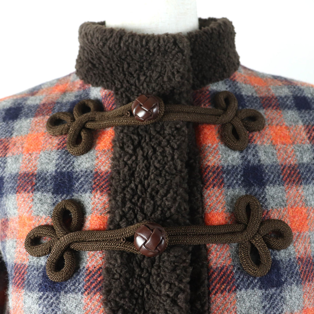 Excellent GUCCI coat Rave Like You Are Five Walnut Button multicolor Women 36 633365