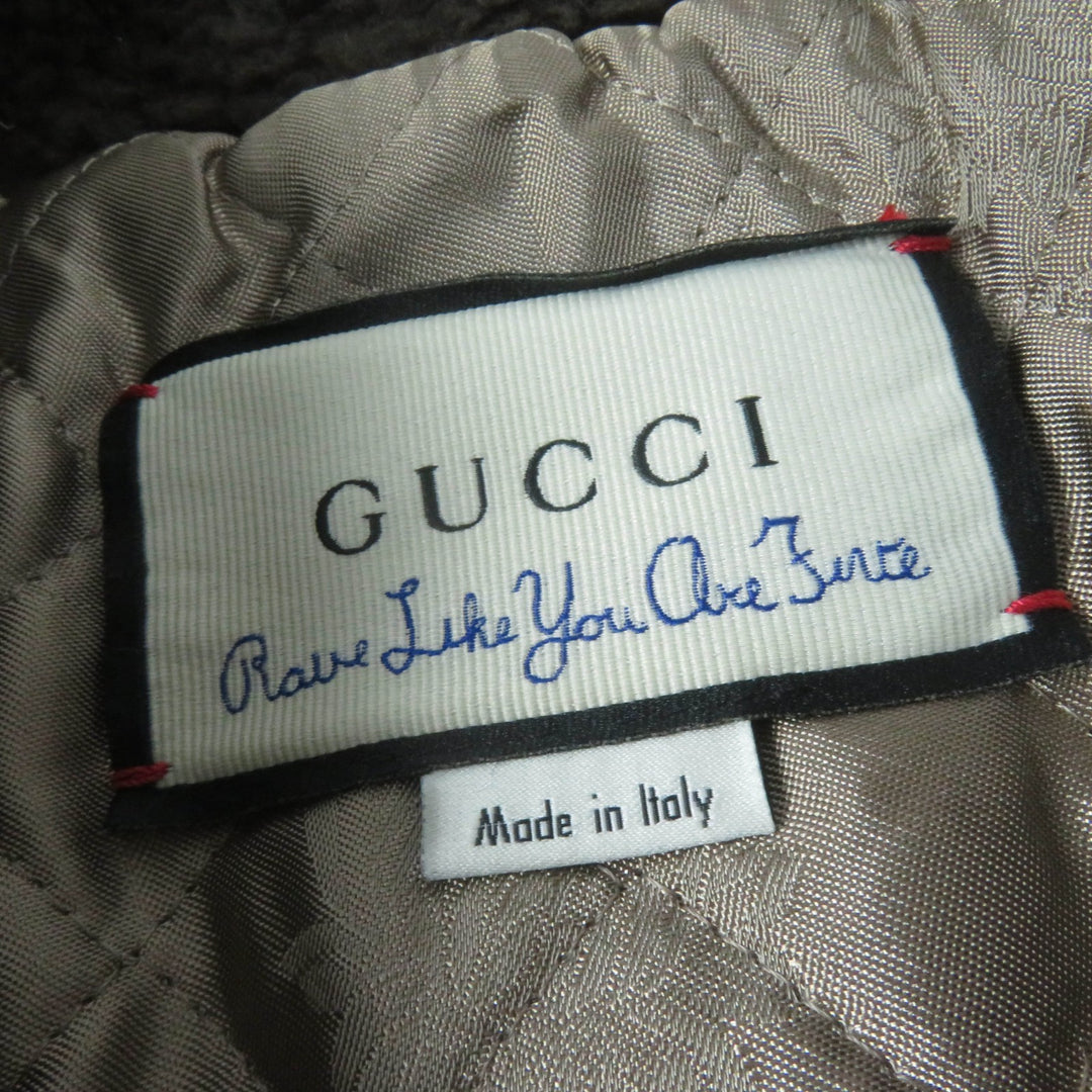 Excellent GUCCI coat Rave Like You Are Five Walnut Button multicolor Women 36 633365