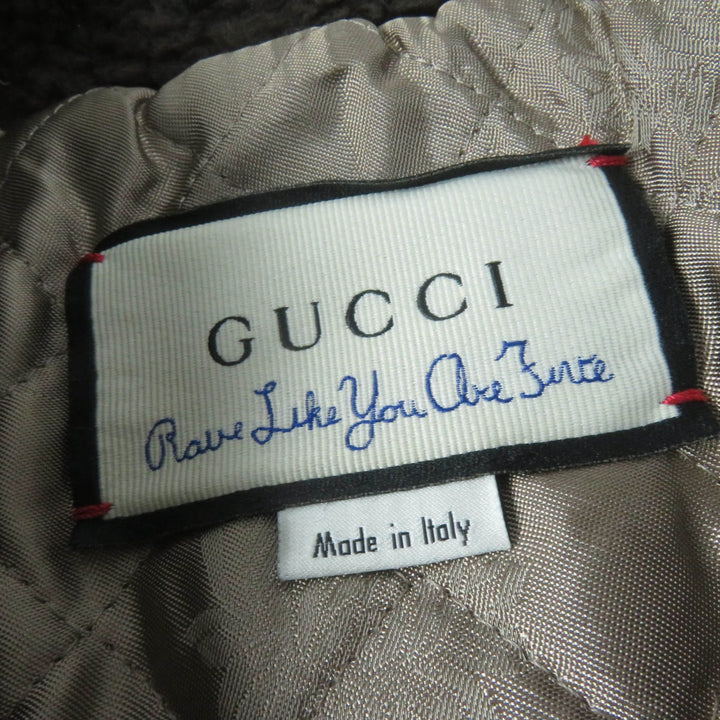 Excellent GUCCI coat Rave Like You Are Five Walnut Button multicolor Women 36 633365