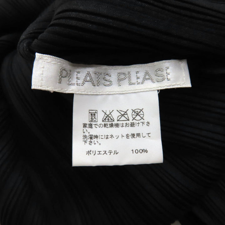 Excellent PLEATS PLEASE one piece Crew Neck French Sleeve Pleated Tunic black