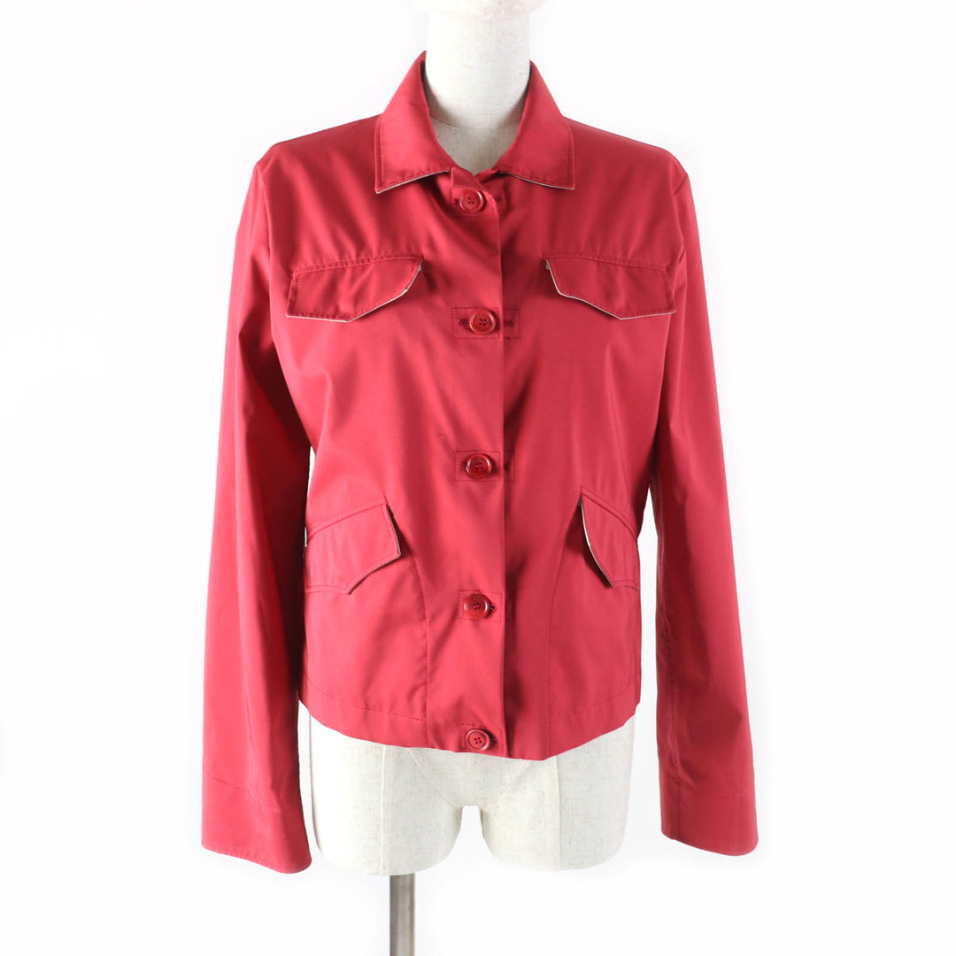 Great Loro Piana Jacket Blouson with logo button and pocket Red Women 44
