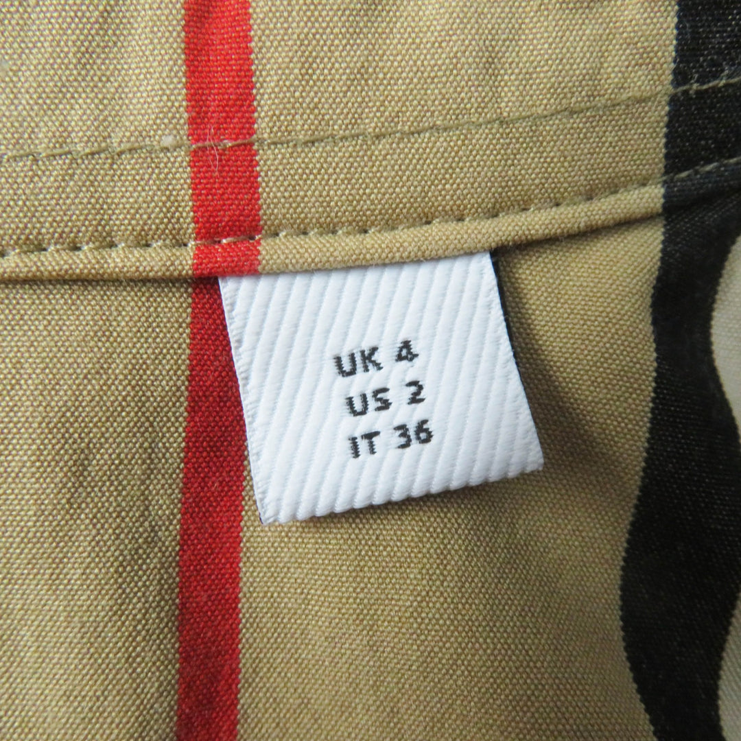 Great BURBERRY Long sleeve shirt Icon stripe beige cotton Women 36 8011359