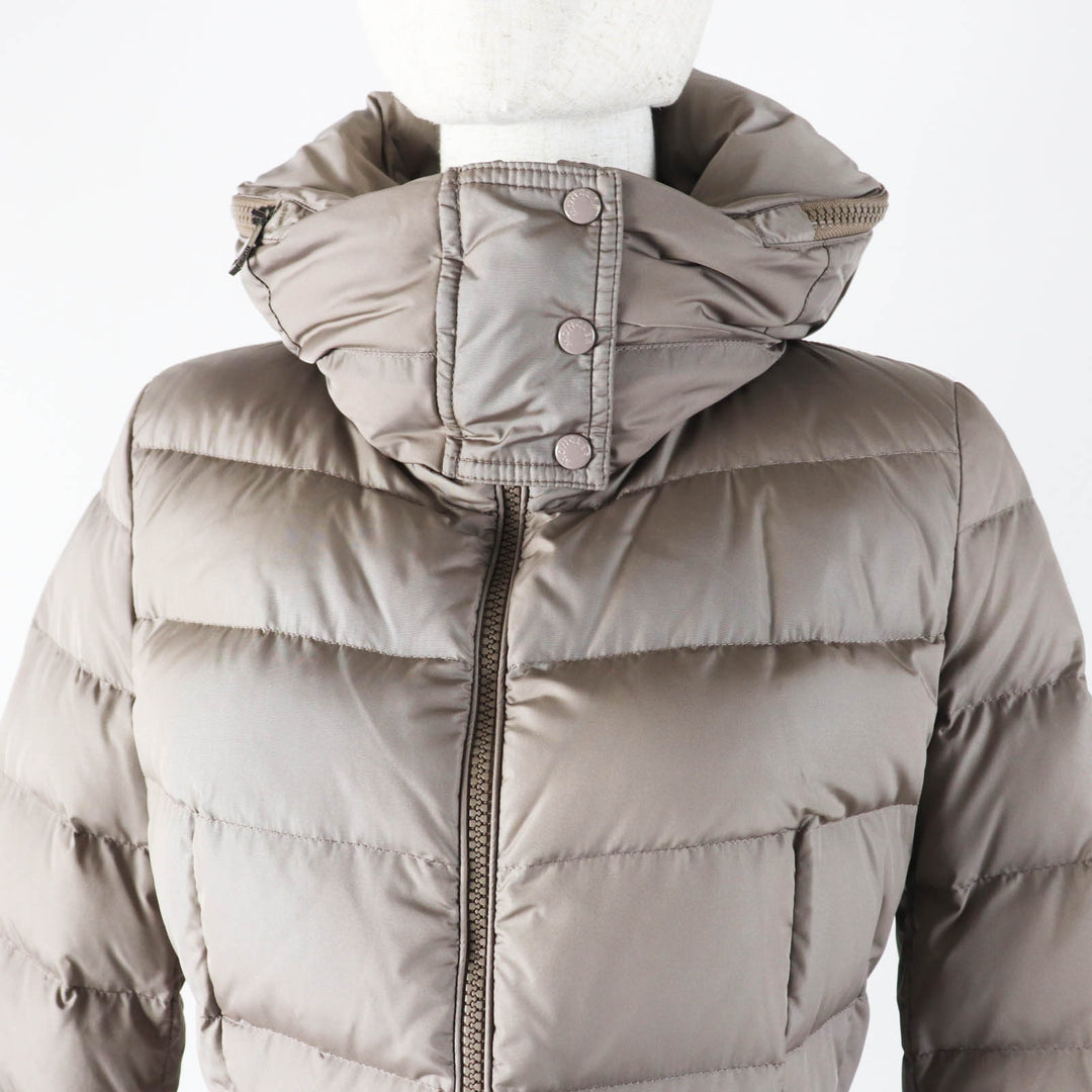 Great MONCLER down coat FLAMMETTE Patch and hooded long beige Nylon Women 00