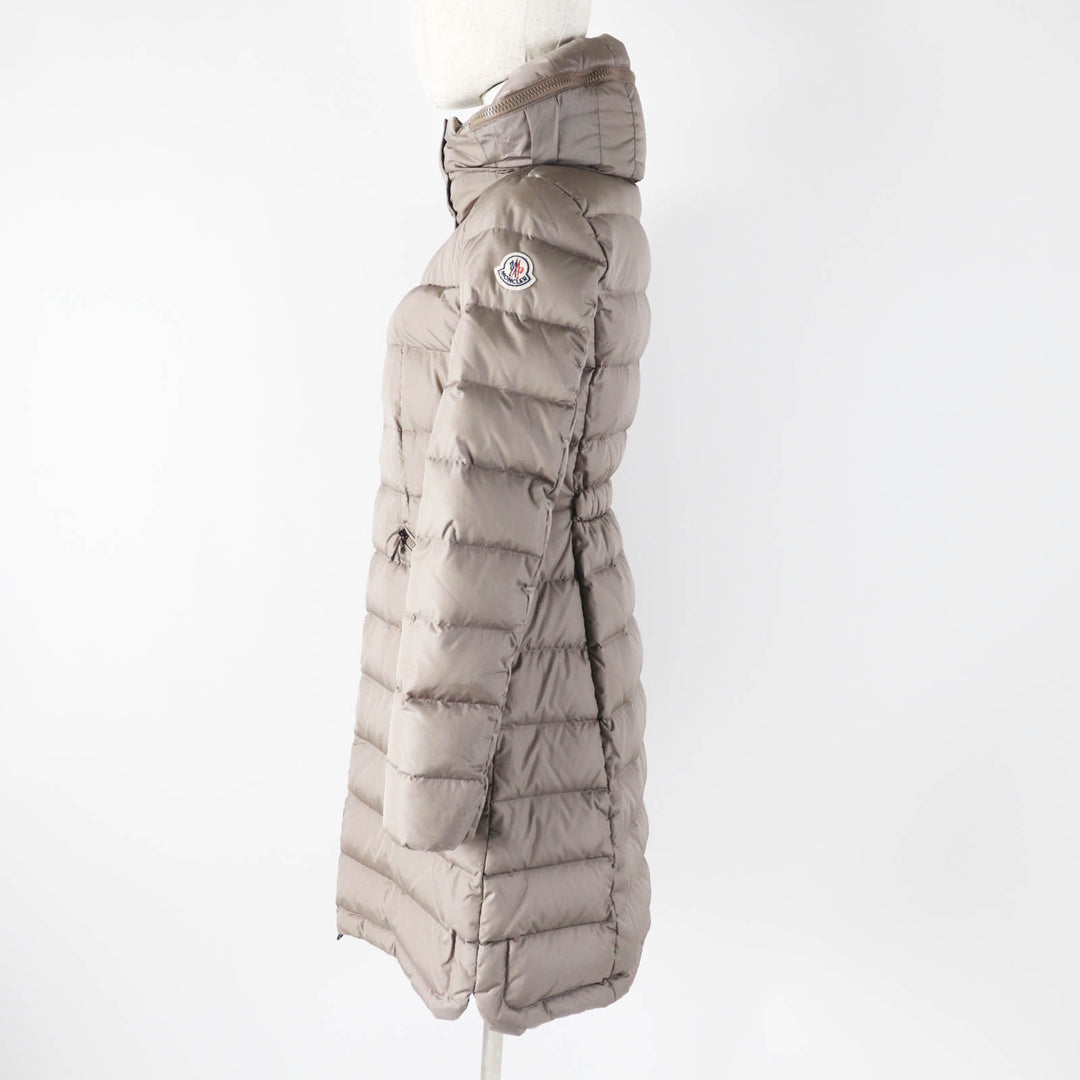 Great MONCLER down coat FLAMMETTE Patch and hooded long beige Nylon Women 00