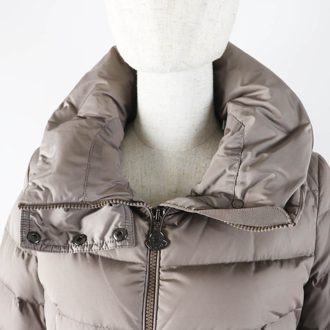 Great MONCLER down coat FLAMMETTE Patch and hooded long beige Nylon Women 00