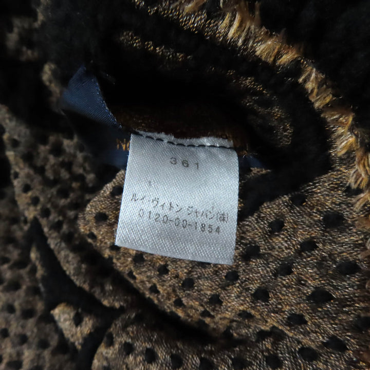 Great LOUIS VUITTON Scarf Escharpe Giant Monogram Jungle Black beige M75885
