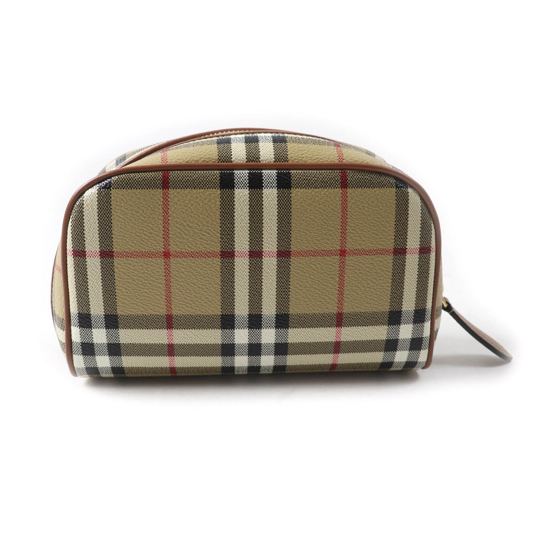 Great BURBERRY Accessory pouch Nova check pattern with leather logo patch 8067159
