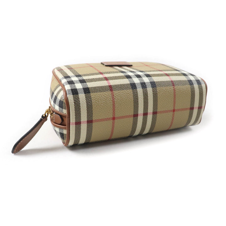 Great BURBERRY Accessory pouch Nova check pattern with leather logo patch 8067159