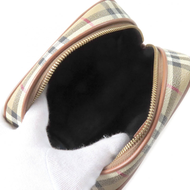 Great BURBERRY Accessory pouch Nova check pattern with leather logo patch 8067159