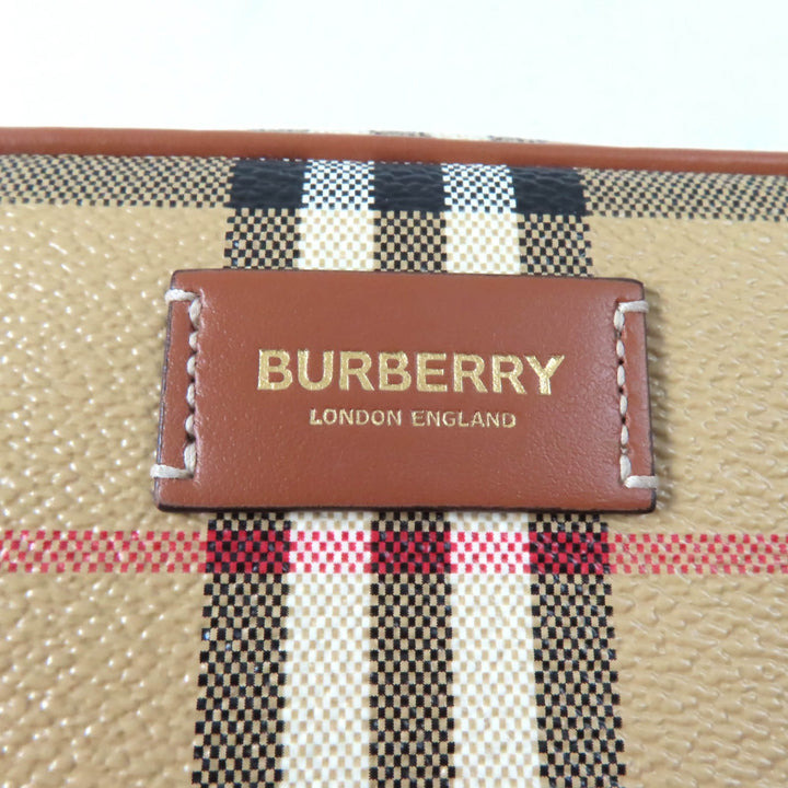 Great BURBERRY Accessory pouch Nova check pattern with leather logo patch 8067159