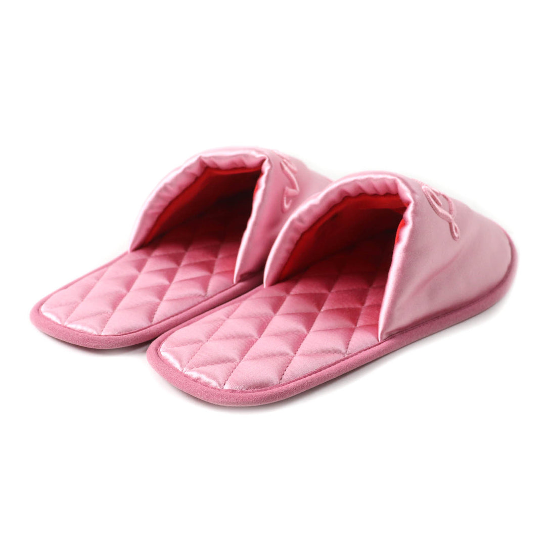 Excellent LOUIS VUITTON Other shoes Embroidered logo satin slippers pink Satin