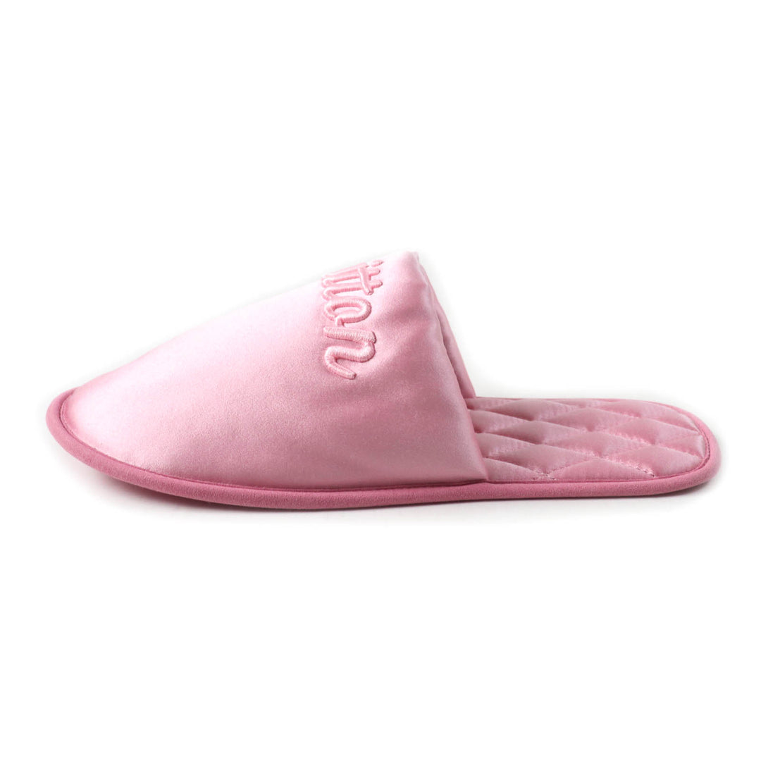 Excellent LOUIS VUITTON Other shoes Embroidered logo satin slippers pink Satin