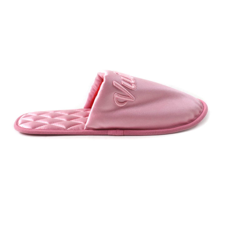 Excellent LOUIS VUITTON Other shoes Embroidered logo satin slippers pink Satin