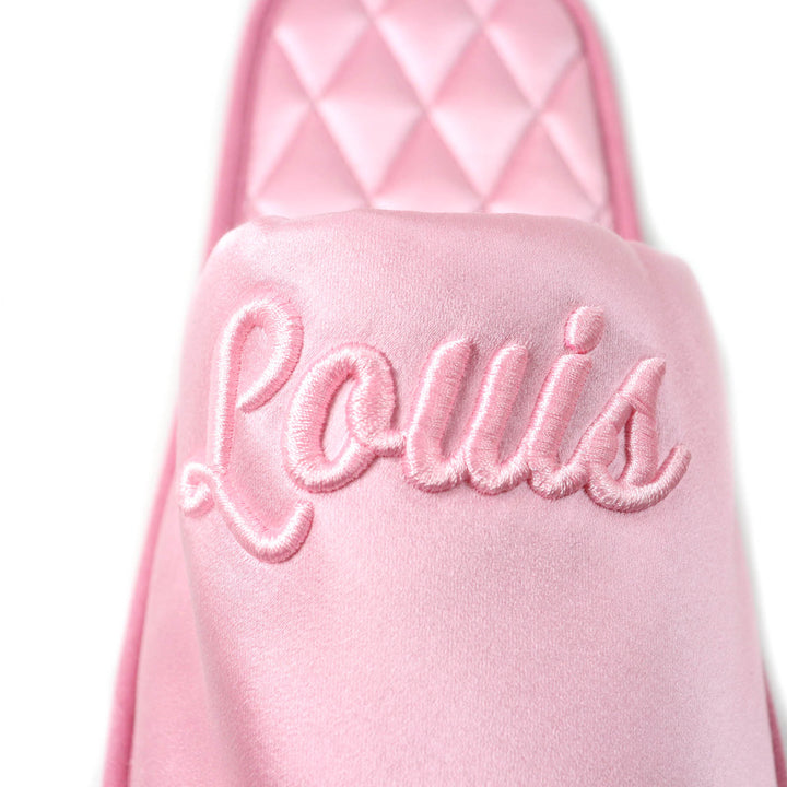 Excellent LOUIS VUITTON Other shoes Embroidered logo satin slippers pink Satin
