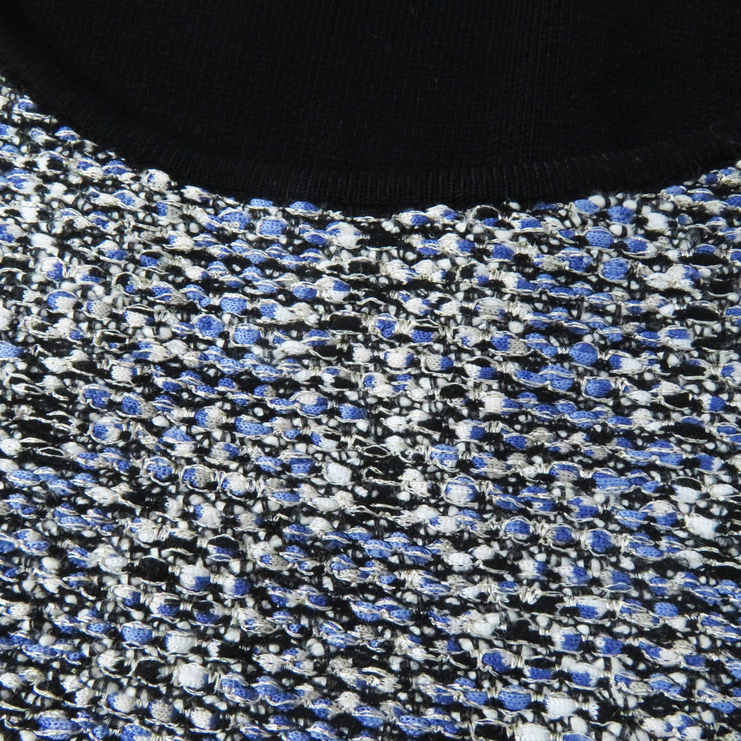 Great Salvatore Ferragamo one piece Tweed switching short sleeve Blue black
