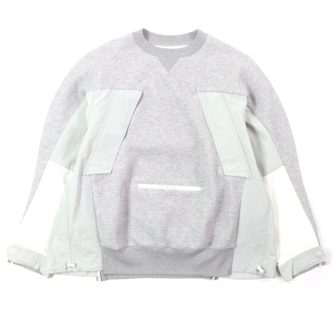 Excellent Sacai pullover Sponge Sweat Pullover gray cotton mens 4 22-02731M