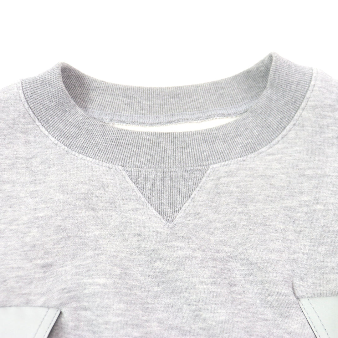Excellent Sacai pullover Sponge Sweat Pullover gray cotton mens 4 22-02731M