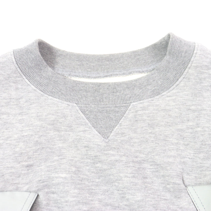 Excellent Sacai pullover Sponge Sweat Pullover gray cotton mens 4 22-02731M