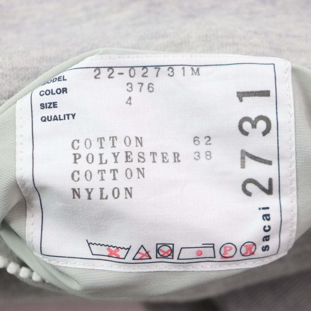 Excellent Sacai pullover Sponge Sweat Pullover gray cotton mens 4 22-02731M