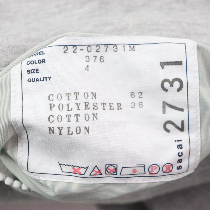 Excellent Sacai pullover Sponge Sweat Pullover gray cotton mens 4 22-02731M