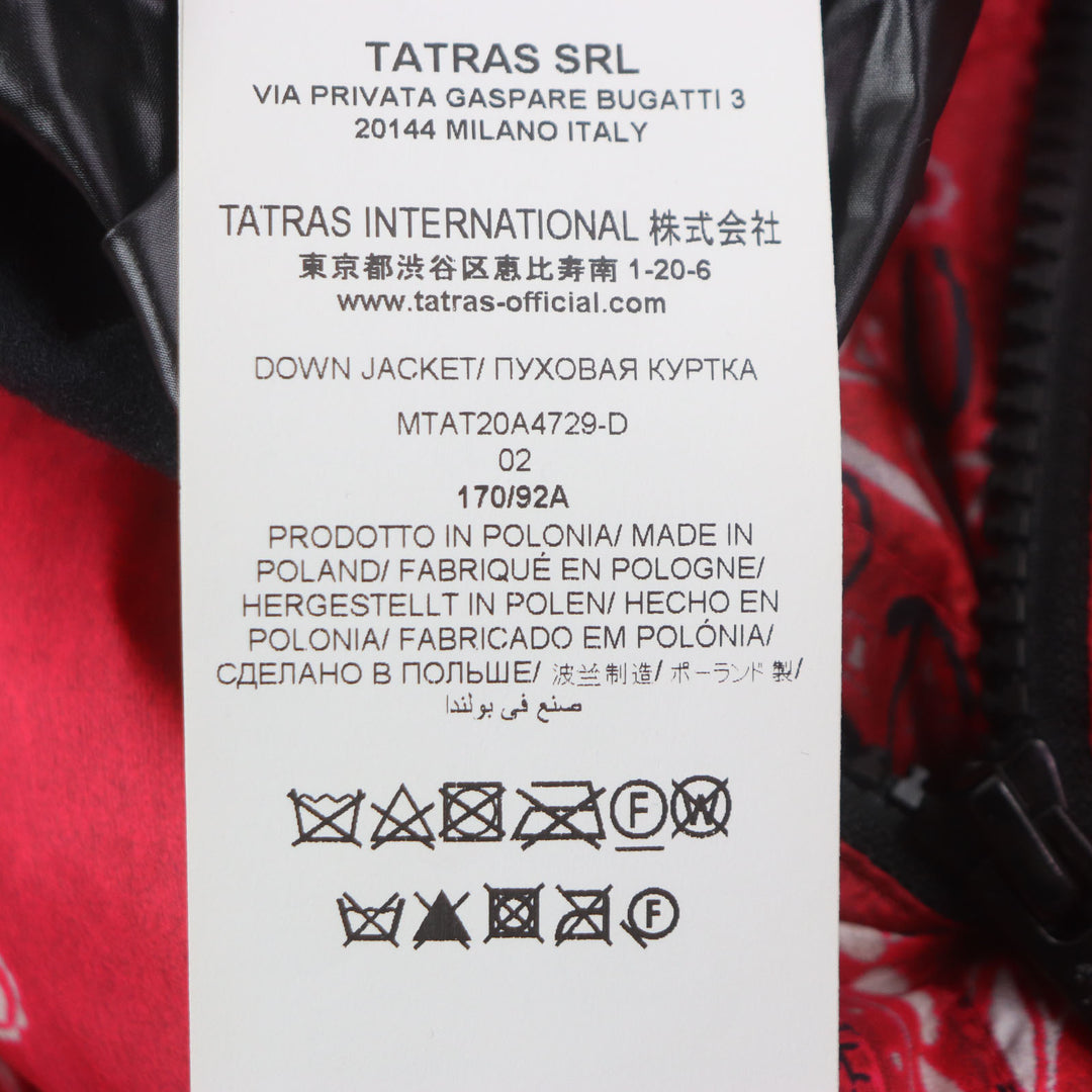 Pristine TATRAS Down vest AGATONE double zip-up Red black Nylon mens 2 MTAT20A4729-D