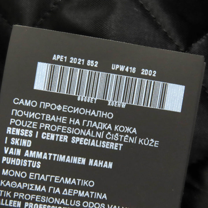 Excellent PRADA Riders jacket Calfskin Triangle Logo Charm Padded Double mens 48 UPW416