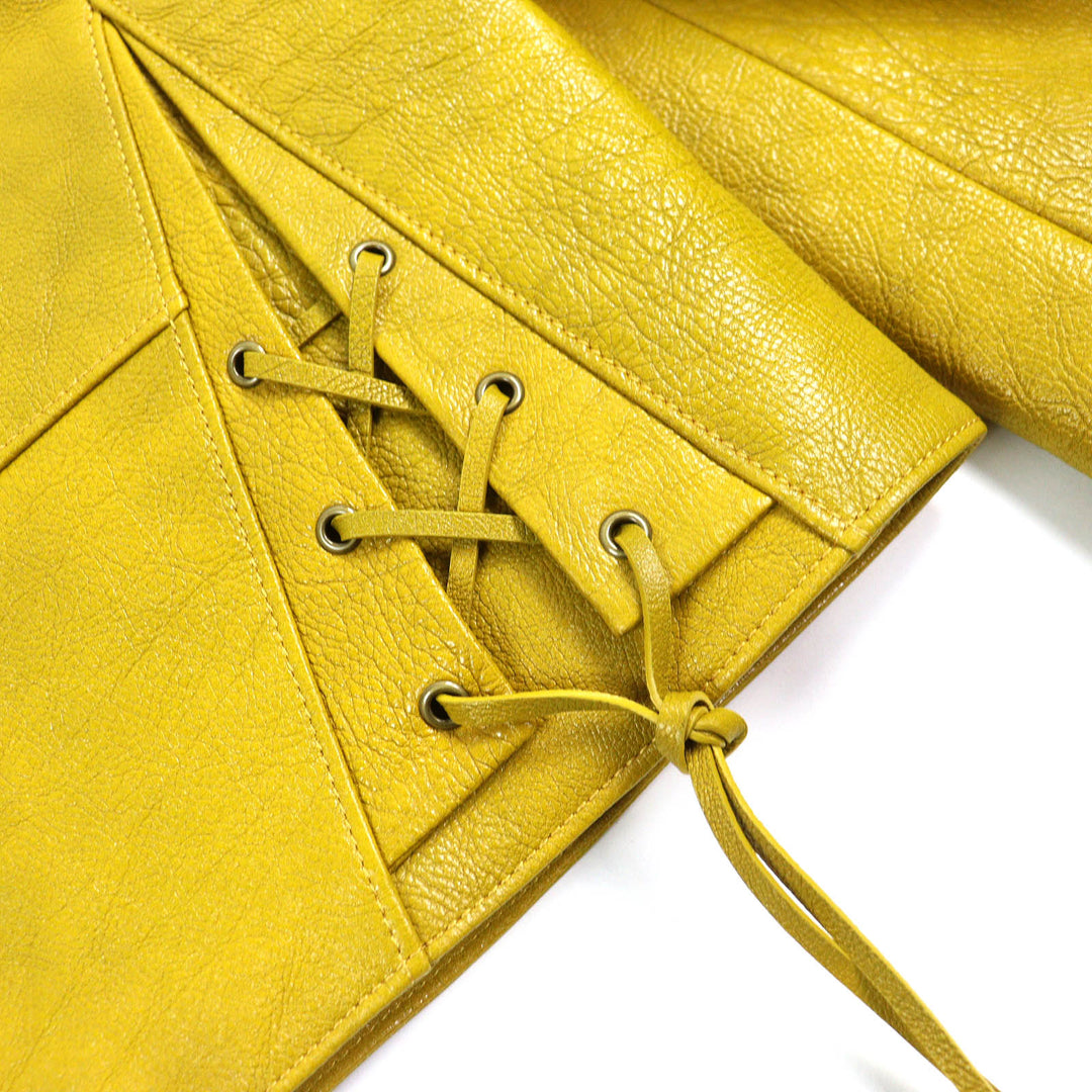 Excellent PRADA Riders jacket Calfskin Triangle Logo Charm Padded Double mens 48 UPW416
