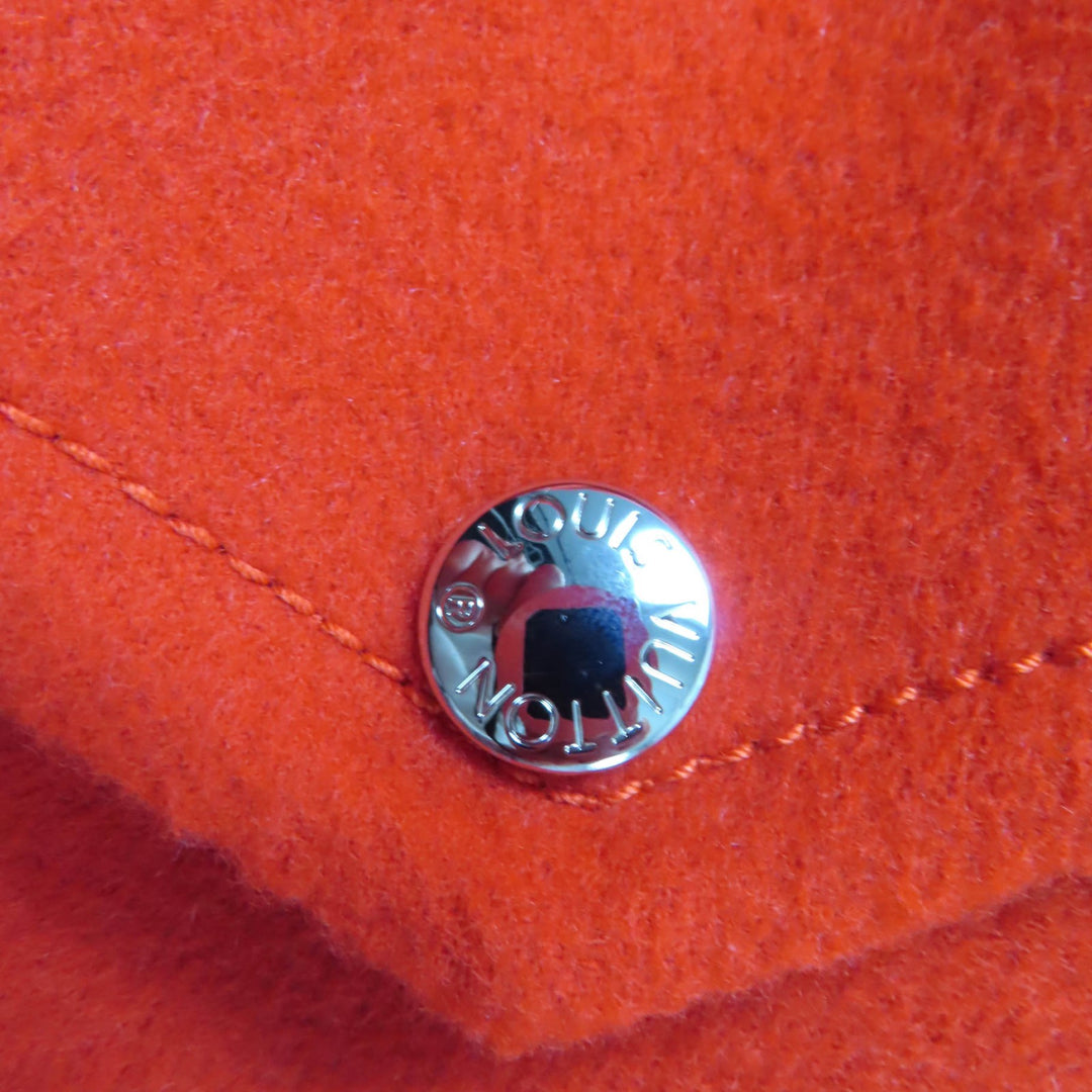LOUIS VUITTON coat Reversible Giant Monogram LV Logo Leather Hoodie Red 38