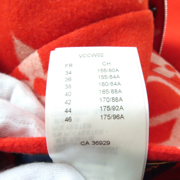 LOUIS VUITTON coat Reversible Giant Monogram LV Logo Leather Hoodie Red 38