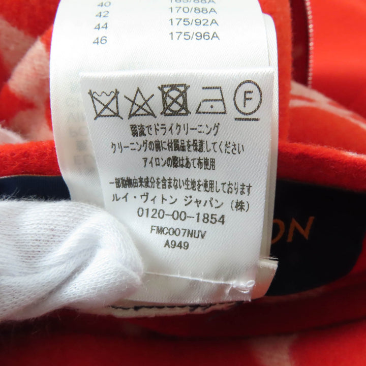 LOUIS VUITTON coat Reversible Giant Monogram LV Logo Leather Hoodie Red 38