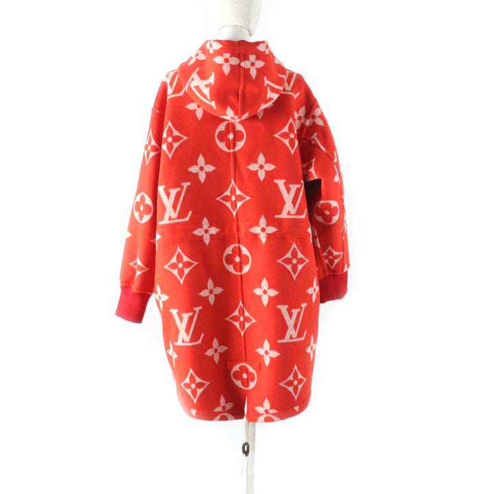 LOUIS VUITTON coat Reversible Giant Monogram LV Logo Leather Hoodie Red 38