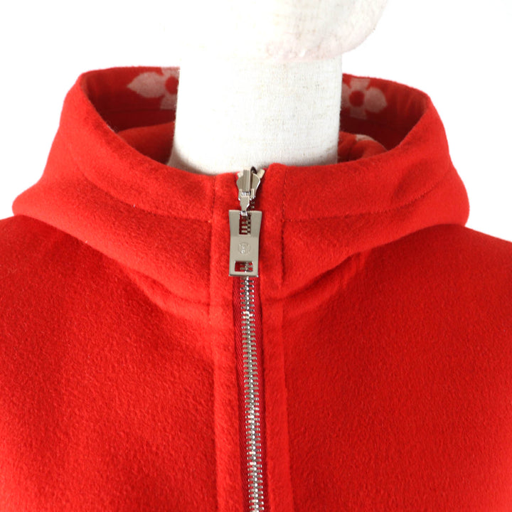 LOUIS VUITTON coat Reversible Giant Monogram LV Logo Leather Hoodie Red 38