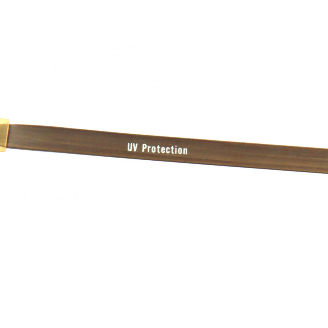 Very Good JEAN-PAUL GAULTIER sunglasses Old logo engraved half rim gold mens 56-3175