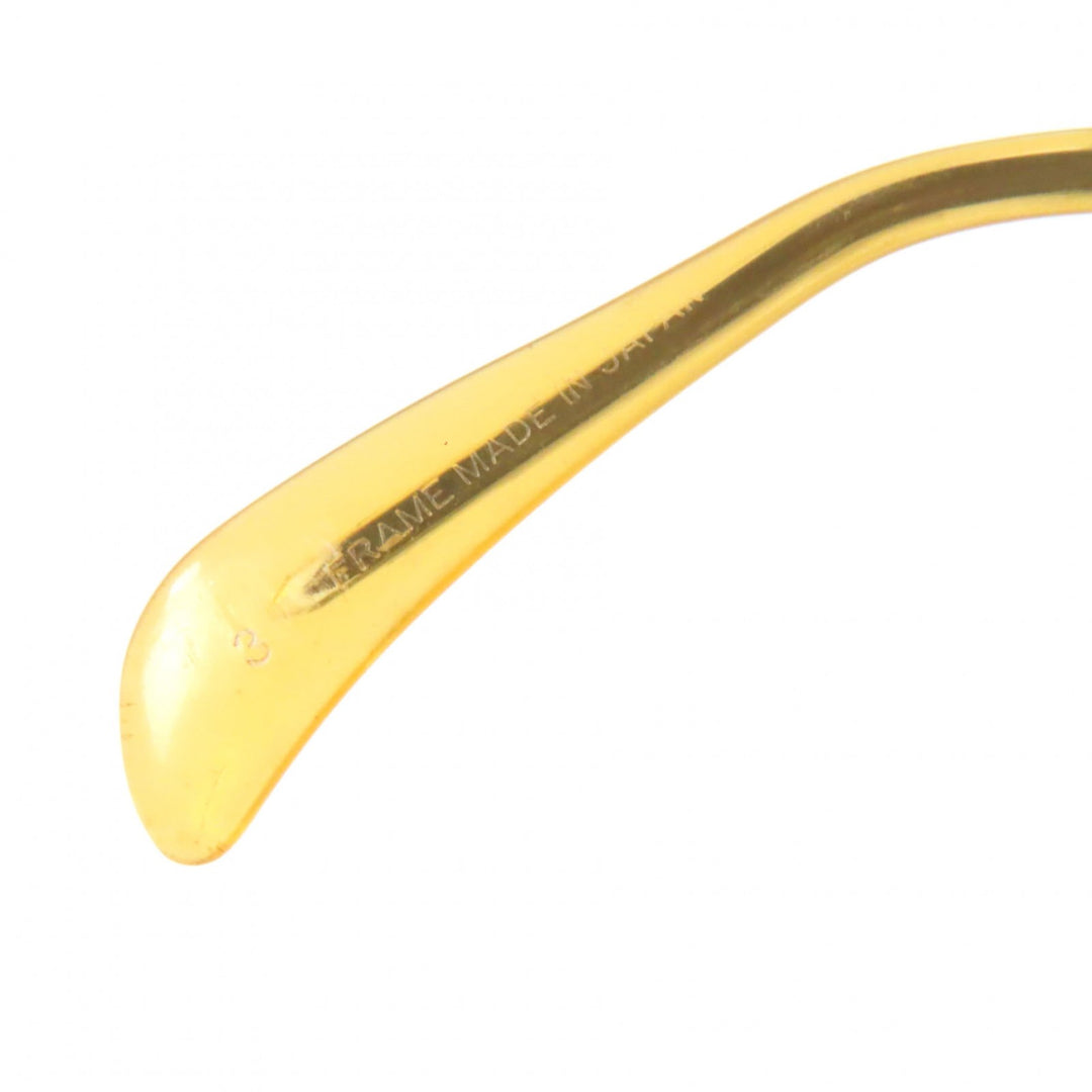 Very Good JEAN-PAUL GAULTIER sunglasses Old logo engraved half rim gold mens 56-3175