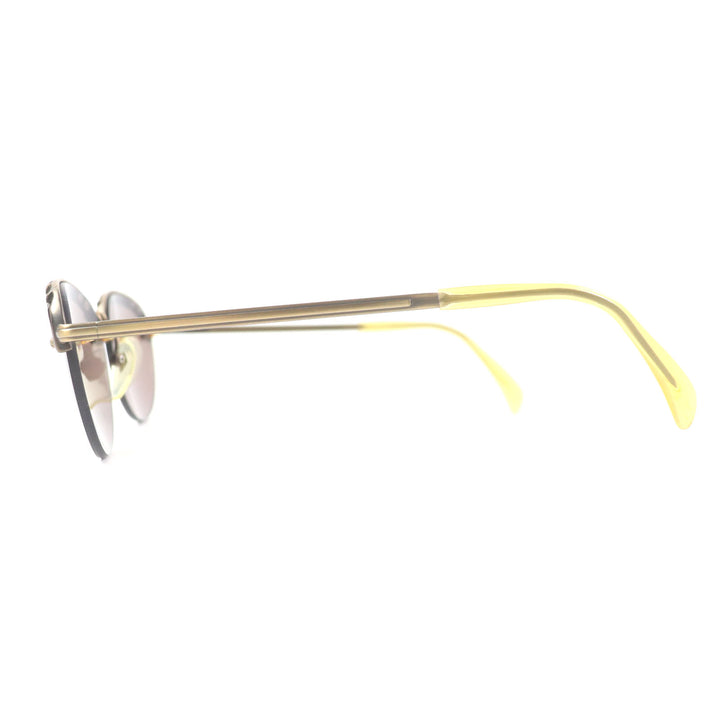 Very Good JEAN-PAUL GAULTIER sunglasses Old logo engraved half rim gold mens 56-3175