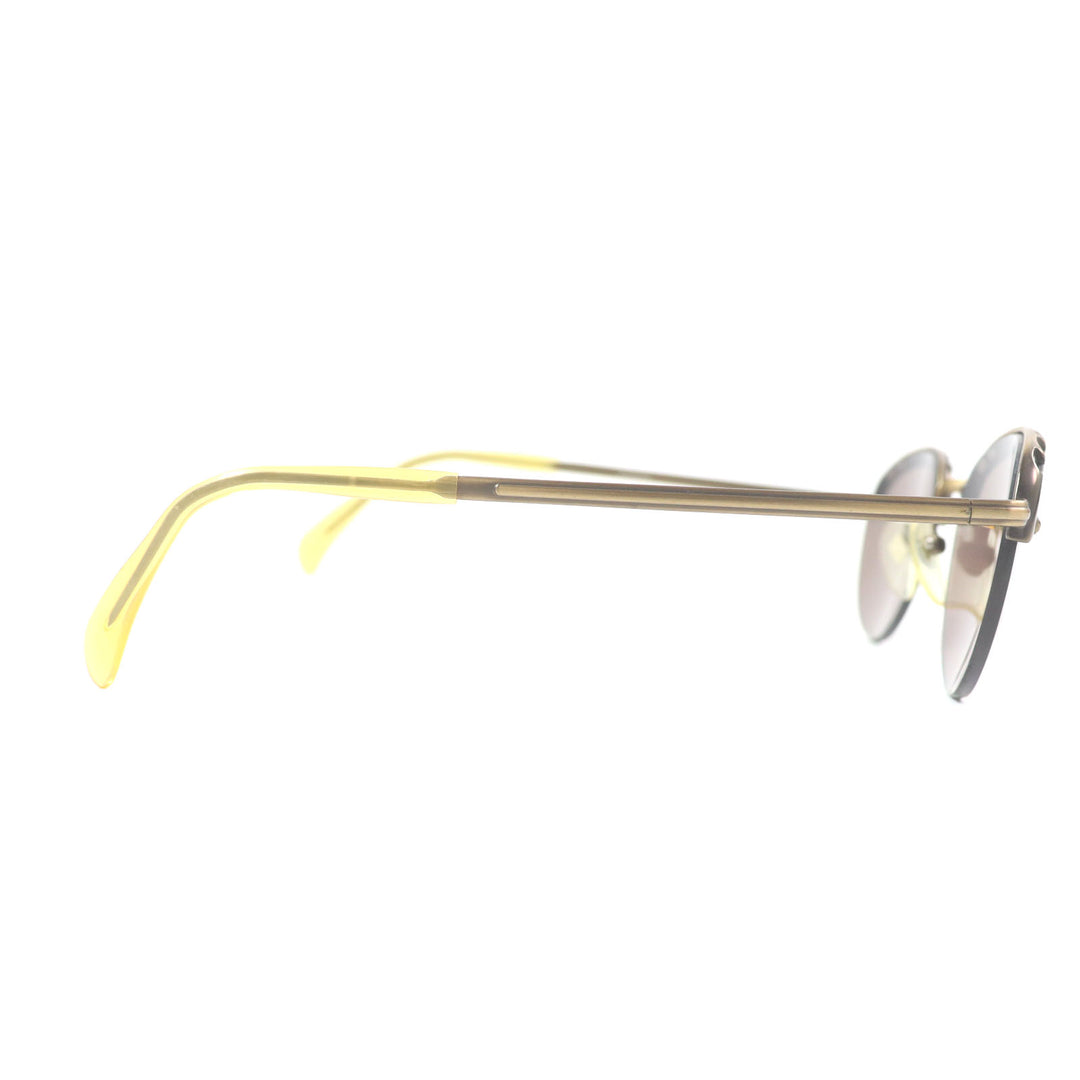 Very Good JEAN-PAUL GAULTIER sunglasses Old logo engraved half rim gold mens 56-3175