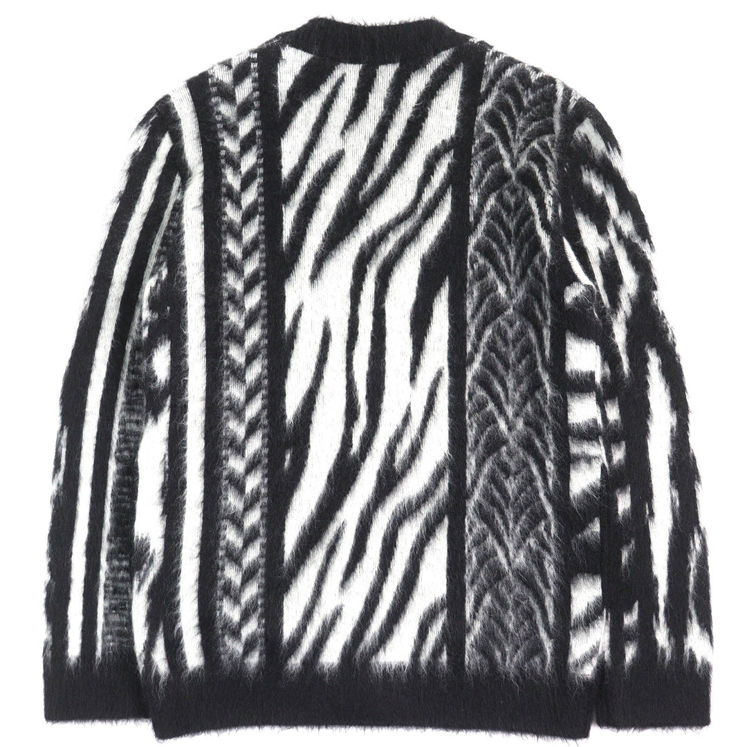 Excellent SAINT LAURENT PARIS cardigan Mohair Black-white system mens XS 690064