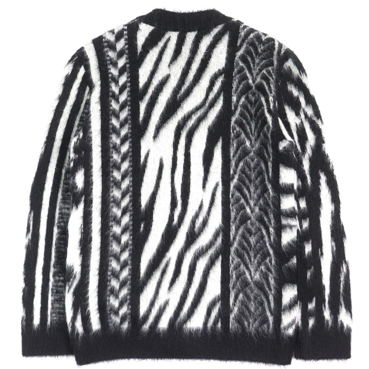 Excellent SAINT LAURENT PARIS cardigan Mohair Black-white system mens XS 690064