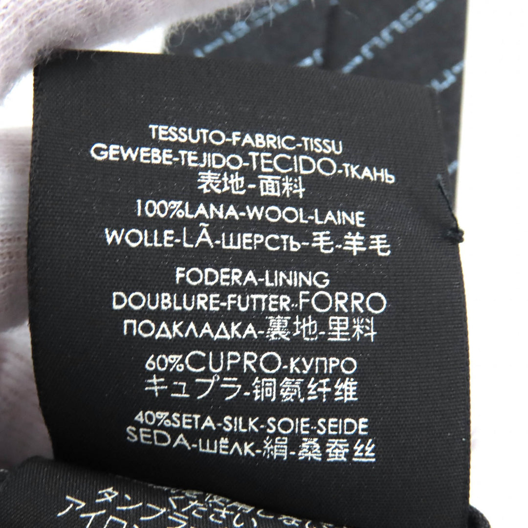 Pristine GUCCI tie Regimental logo stripes Dark gray wool mens
