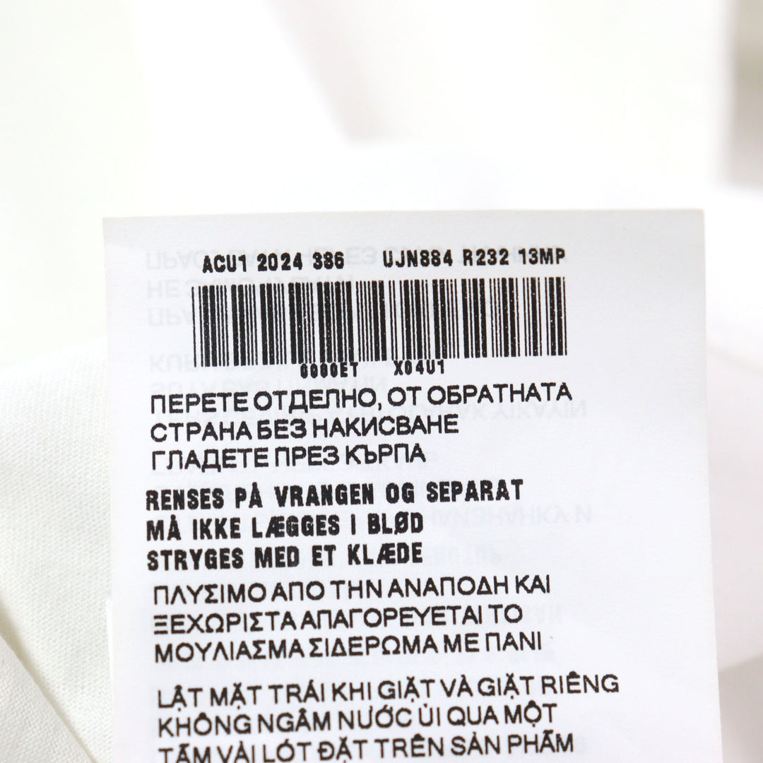Excellent PRADA Short sleeve T-shirt Embroidered logo crew neck white mens XS